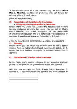 Graduation Emcee Script 2025 | PDF