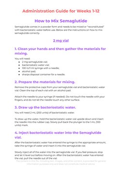 how to mix semaglutide and bac water Mixing Administration Guide | PDF | Syringe 5 AMINO 1MQ AOD 9604 (5mg) at Count:BPC-157 (#30 ct)