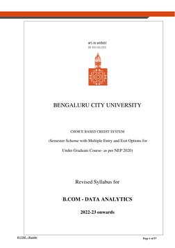 B.COM - Regular 
Page 1 of 57 
 
 
 
 
 
 
 
 
 
BENGALURU CITY UNIVERSITY                  
 
 
CHOICE BASED CREDIT SYSTEM