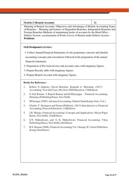 B.COM - Regular 
Page 10 of 57 
 
 
 
 
Module.5: Branch Accounts 
12 
Meaning of Branch Accounts -Objectives and Advantages