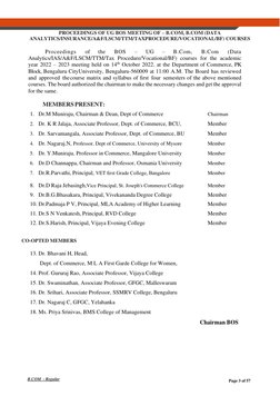 B.COM - Regular 
Page 3 of 57 
 
 
PROCEEDINGS OF UG BOS MEETING OF – B.COM, B.COM (DATA 
ANALYTICS/INSURANCE/A&F/LSCM/TTM/TA