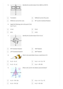 Geometric Transformations Practice Test | PDF