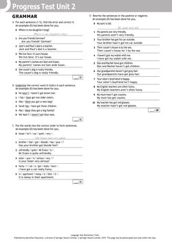 Progress Test Unit 2 Overview | PDF