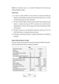 Nota: En el presente ensayo no se realizó la Inmersión de la muestra por
indisponibilidad de tiempo.
Penetración
i)
Se coloca