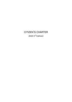 CITIZEN’S CHARTER
2023 (1
st Edition)
