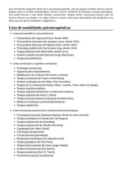 Este movimiento integrador dentro de la psicoterapia pretende, más que generar modelos teóricos nuevos,
integrar tanto en el
