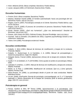 Klein, Melanie (2016). Obras completas. Barcelona: Paidós Ibérica.
Lacan, Jacques (1981-). El Seminario. Buenos Aires: Paidós