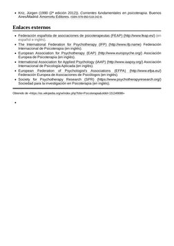 Kriz, Jürgen (1990 (2ª edición 2012)). Corrientes fundamentales en psicoterapia. Buenos
Aires/Madrid: Amorrortu Editores. (ht