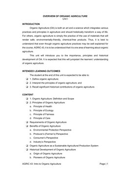 Principles of Organic Agriculture Overview | PDF | Organic Farming ...