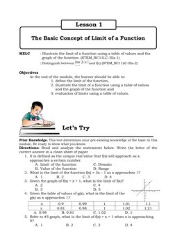 Module 1 - Basic Calculus | PDF | Function (Mathematics) | Mathematics