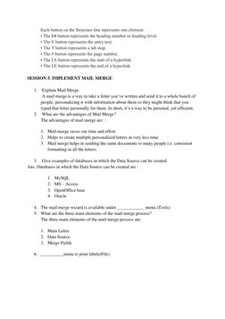 Each button on the Structure line represents one element: 
• The E# button represents the heading number or heading level. 
•