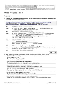 Unit 6 Progress Test A Answers | PDF | Linguistics
