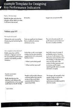 Example Template for Designing 
Key Performance Indicators 
Expiry / Revision Date: 
ldentify the date until when this 
indic