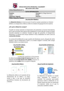 UNIDAD EDUCATICA MUNICIPAL “CALDERÓN”
Año Lectivo 2021-2022
FICHA PEDAGÓGICA N.º 4
DATOS INFORMATIVOS
Nombre: 
Docente: Lic.