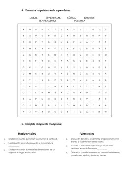 4. Encuentra las palabras en la sopa de letras.
LINEAL               SUPERFICIAL             CÚBICA               LÍQUIDOS
TE