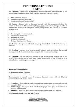 FUNCTIONAL ENGLISH 
UNIT -1 
3 
Notes by - Siddharth Singh 
Chief proctor & Assistant professor 
KIPM TECHNNICAL CAMPUS 
 
(3