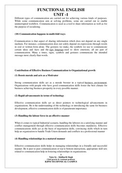 FUNCTIONAL ENGLISH 
UNIT -1 
5 
Notes by - Siddharth Singh 
Chief proctor & Assistant professor 
KIPM TECHNNICAL CAMPUS 
 
Di