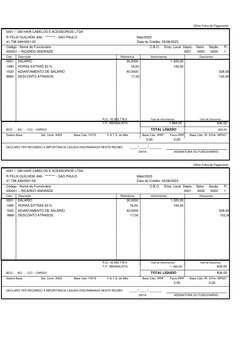 Office Folha de Pagamento 
 0001 – GM HAIR CABELOS E ACESSORIOS LTDA 
 R FELIX GUILHEM, 846 - ******** - SAO PAULO 
Mao/202