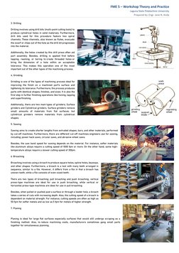 Workshop Theory and Practice Overview | PDF | Machining | Grinding ...