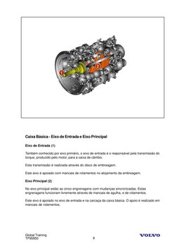 Global Training
TP95850
9
Caixa Básica - Eixo de Entrada e Eixo Principal
Eixo de Entrada (1)
Também conhecido por eixo primá