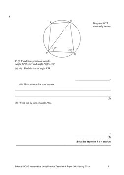 Edexcel GCSE Maths Practice Test Set 9 | PDF | Area | Triangle