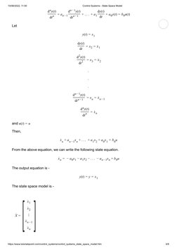 10/08/2022, 11:00
Control Systems - State Space Model
https://www.tutorialspoint.com/control_systems/control_systems_state_sp