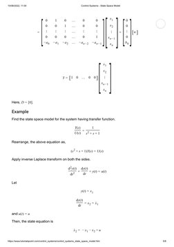 10/08/2022, 11:00
Control Systems - State Space Model
https://www.tutorialspoint.com/control_systems/control_systems_state_sp