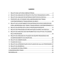 SUMÁRIO
1
RELATO DAS LEITURAS OBRIGATÓRIAS.......................................................4
2
RELATO DA ANÁLISE DO PRO