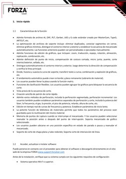 1. Inicio rápido 
 
1.1 
Características de la función 
 
• 
Admite formato de archivo AI, DXF, PLT, Gerber, LXD y G co