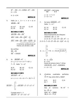 2
2
K
4K
4
1052
K
2K





 
K = 176 
 
 
K -2 =174 
    
RPTA.: E 
 
5. 
Halle (a +  b + c + d + e) si 
3
abcde