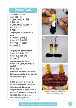Esta é uma receita paga |@crocheteiranerd
8
Com o fio branco
1: AM 6pb [6]
2: (1pb, 1aum) x 3 [9]
3: 9pb [9]
4: (2pb, 1dim) x