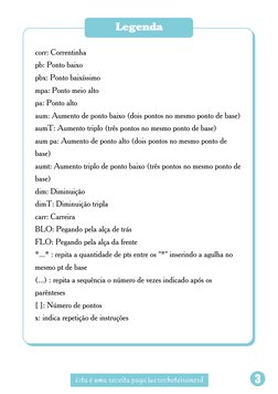 corr: Correntinha
pb: Ponto baixo
pbx: Ponto baixíssimo
mpa: Ponto meio alto
pa: Ponto alto
aum: Aumento de ponto baixo (dois