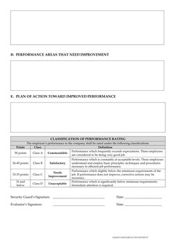 Security Guard Performance Appraisal Form | PDF | Performance Appraisal ...