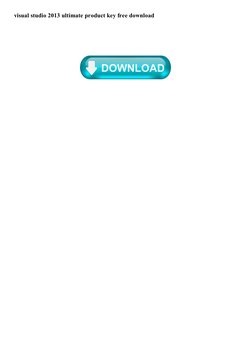 Visual Studio 2013 Ultimate Product Key | PDF | Integrated Development ...