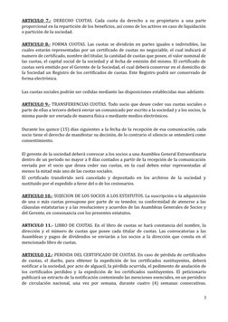 ARTICULO 7.- DERECHO CUOTAS. Cada cuota da derecho a su propietario a una parte 
proporcional en Ia repartición de los benefi