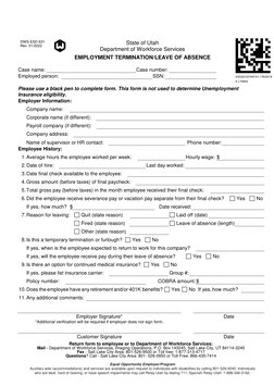 E25423167440101:17830418
K LYMAN
DWS-ESD 631 
Rev. 01/2022 
State of Utah 
Department of Workforce Services 
 
 
 
EMPLOYMENT