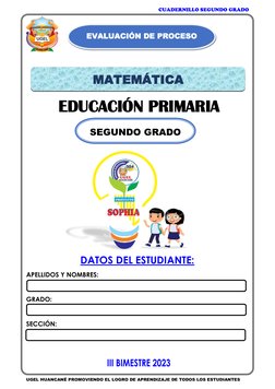 CUADERNILLO SEGUNDO GRADO 
UGEL HUANCANÉ PROMOVIENDO EL LOGRO DE APRENDIZAJE DE TODOS LOS ESTUDIANTES 
 
  
 
 
 
EDUCACIÓN P