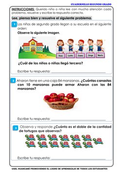 CUADERNILLO SEGUNDO GRADO 
UGEL HUANCANÉ PROMOVIENDO EL LOGRO DE APRENDIZAJE DE TODOS LOS ESTUDIANTES 
INSTRUCCIONES: Querido