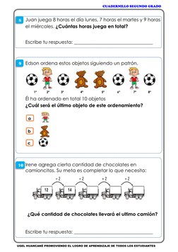 CUADERNILLO SEGUNDO GRADO 
UGEL HUANCANÉ PROMOVIENDO EL LOGRO DE APRENDIZAJE DE TODOS LOS ESTUDIANTES 
 
Juan juega 8 horas e