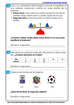 CUADERNILLO SEGUNDO GRADO 
UGEL HUANCANÉ PROMOVIENDO EL LOGRO DE APRENDIZAJE DE TODOS LOS ESTUDIANTES 
Suxa y su compañero Re