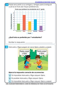 CUADERNILLO SEGUNDO GRADO 
UGEL HUANCANÉ PROMOVIENDO EL LOGRO DE APRENDIZAJE DE TODOS LOS ESTUDIANTES 
Paola encuestó a sus a