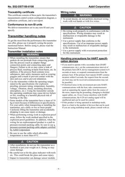 No. SS2-DST100-0100
Azbil Corporation
- 6 -
Traceability certificate
This certificate consists of three parts: the transmitte