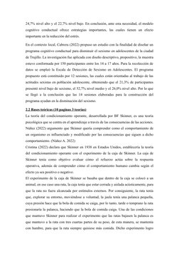 24,7% nivel alto y el 22,7% nivel bajo. En conclusión, ante esta necesidad, el modelo
cognitivo  conductual  ofrece  estrateg