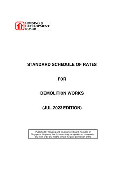 Standard Schedule Rates HDB Standard Rates for Demolition 2023 | PDF | Concrete | Paint
