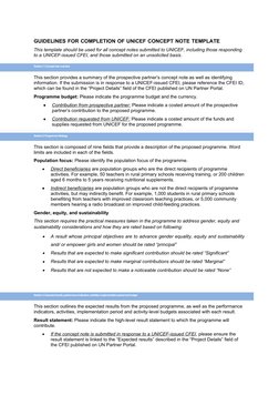 UNICEF Concept Note Template Guide | PDF | Performance Indicator | Risk