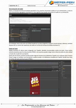 Adobe Animate 
Sesión Nro. 01: 
 
 
Sincronización de Audio 
Ahora, la función de línea de tiempo permitirá a los usuarios si