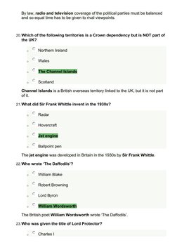 Life in the UK Test Sample Questions | PDF | United Kingdom | House Of ...