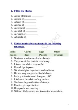 Noun Worksheet for Class 5 with Answers | PDF