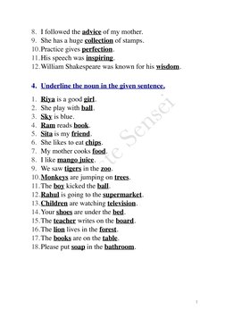 Noun Worksheet for Class 5 with Answers | PDF