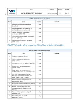 Isgott Checklist.pdf ISGOTT Ship Shore Safety Checklist | PDF | Oil Tanker | Gases